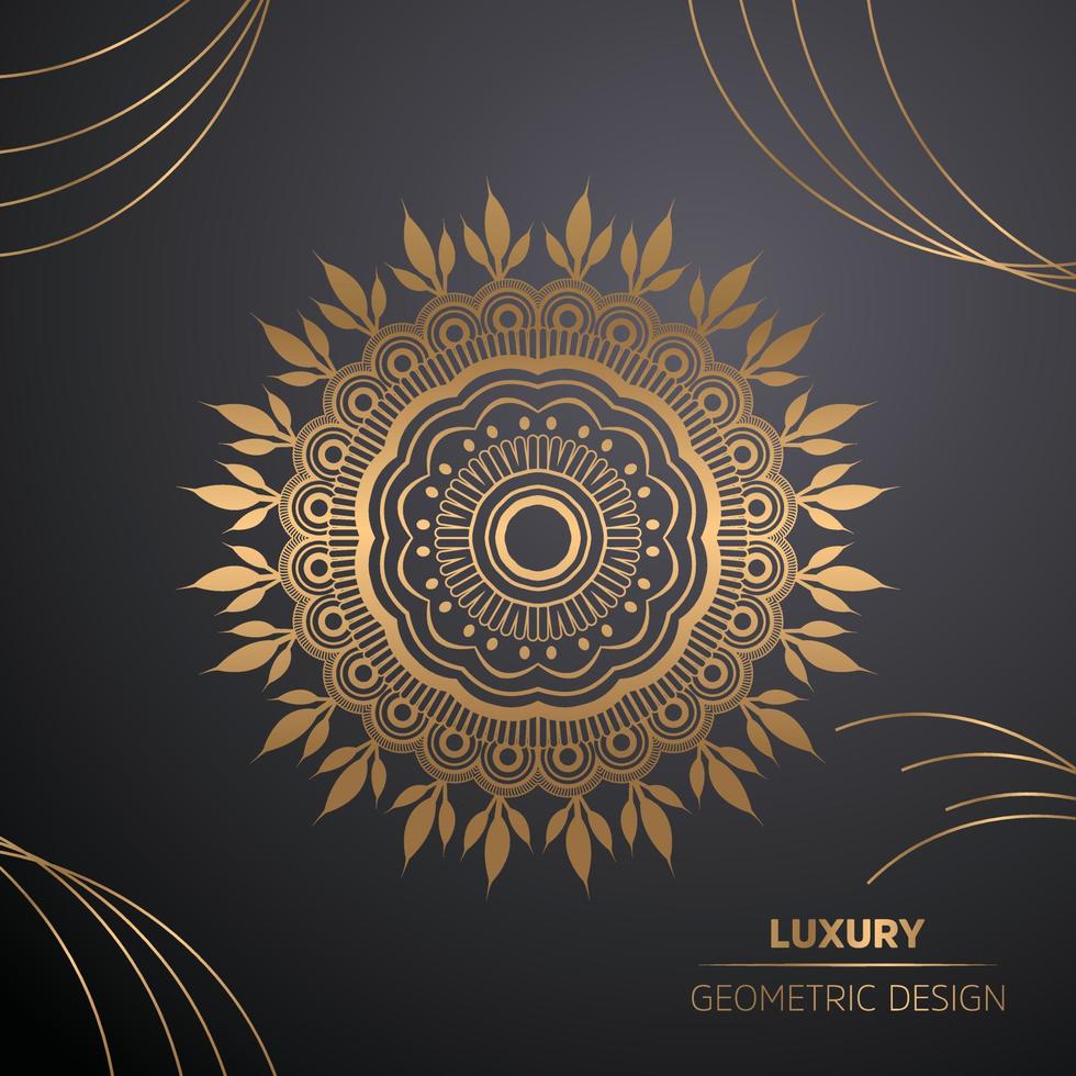 goldene farbe mandala vintage dekorative elemente. orientalisches Muster, Vektorillustration vektor