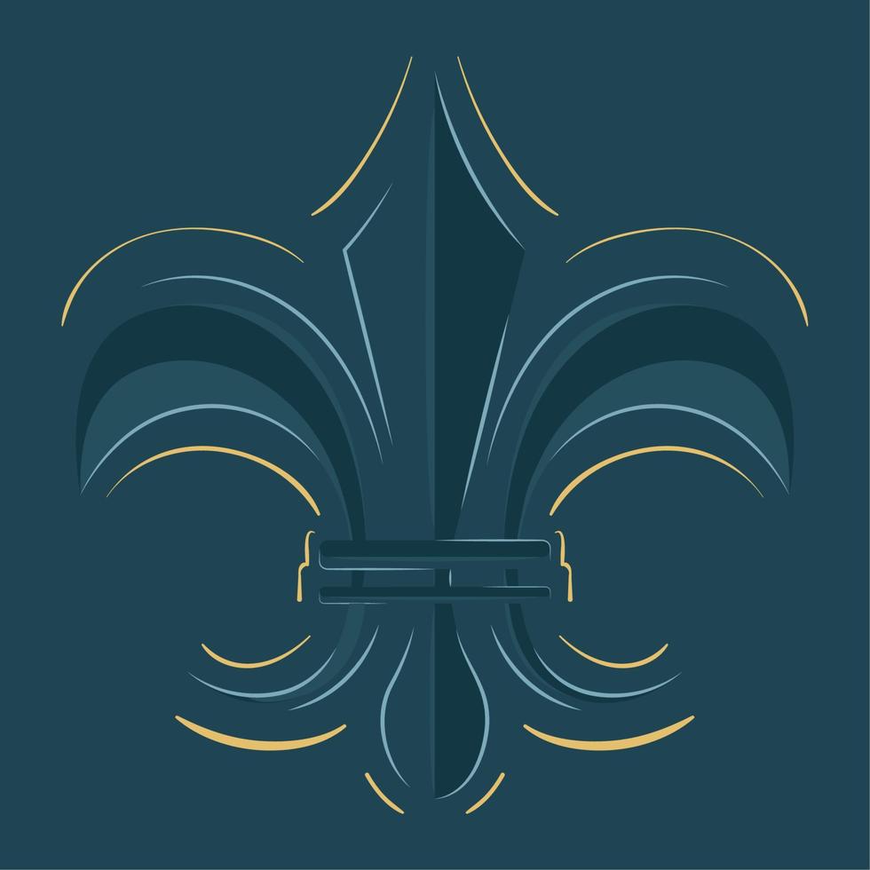 fleur de lis. medeltida heraldik dekoration - vektor