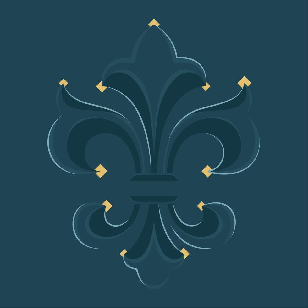 fleur de lis. medeltida heraldik dekoration - vektor