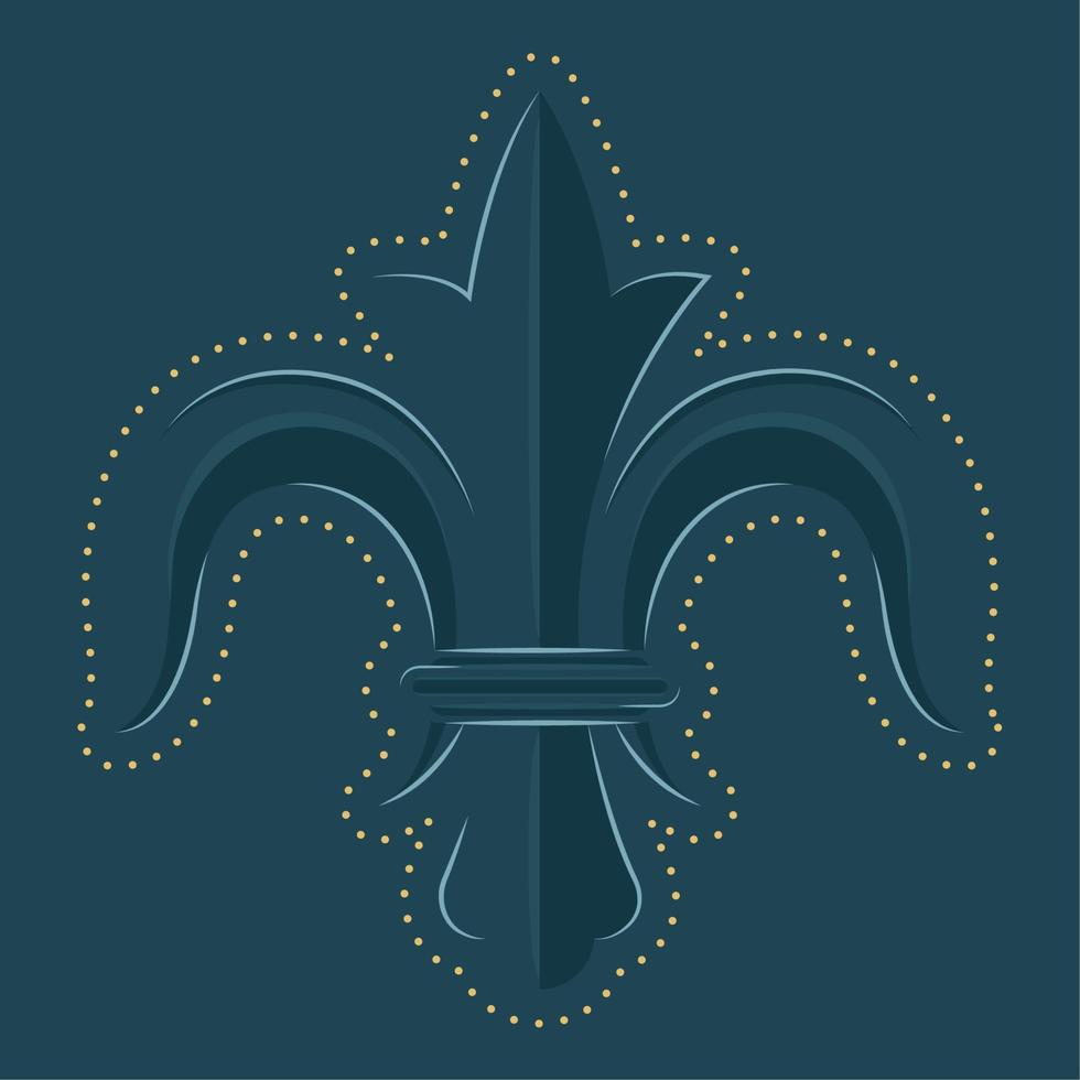 fleur de lis. medeltida heraldik dekoration - vektor