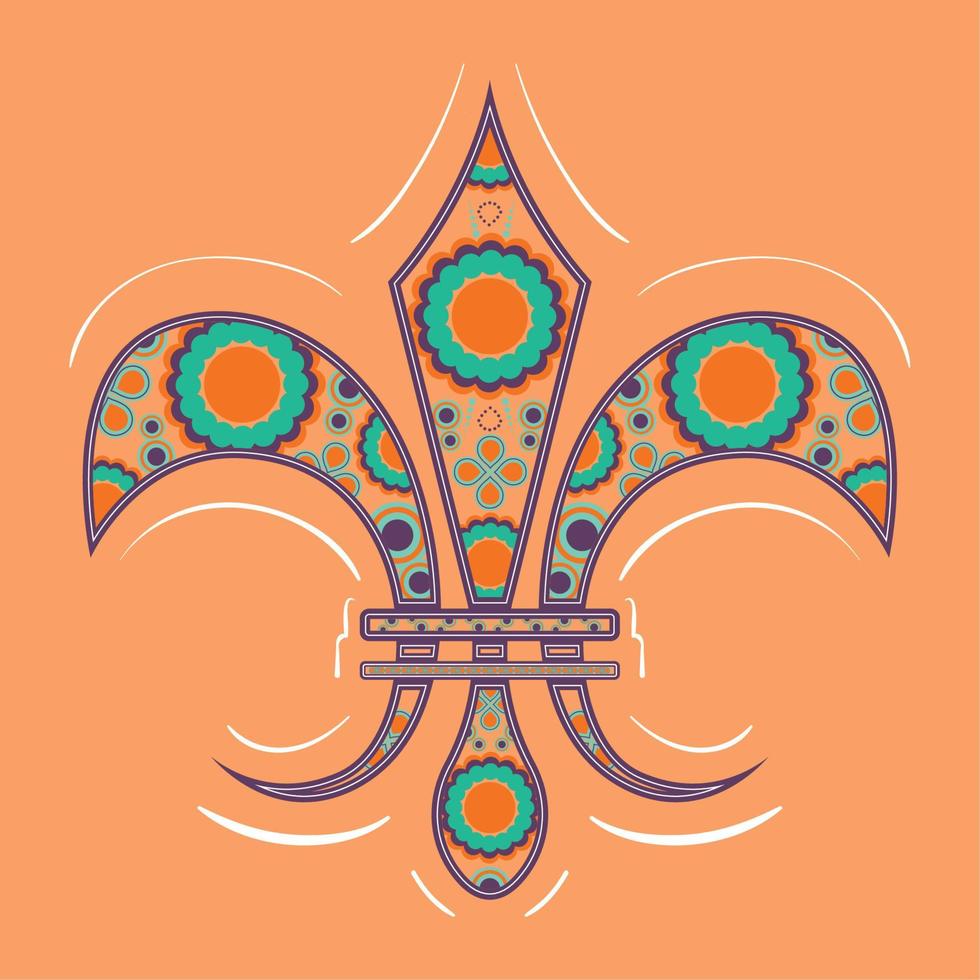 fleur de lis. medeltida heraldik dekoration - vektor