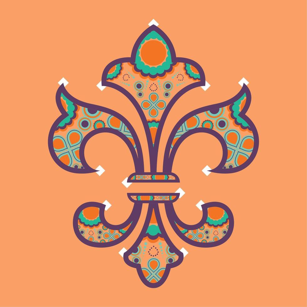 fleur de lis. medeltida heraldik dekoration - vektor