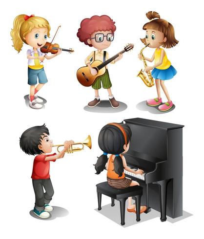 Barn med musikaliska talanger vektor