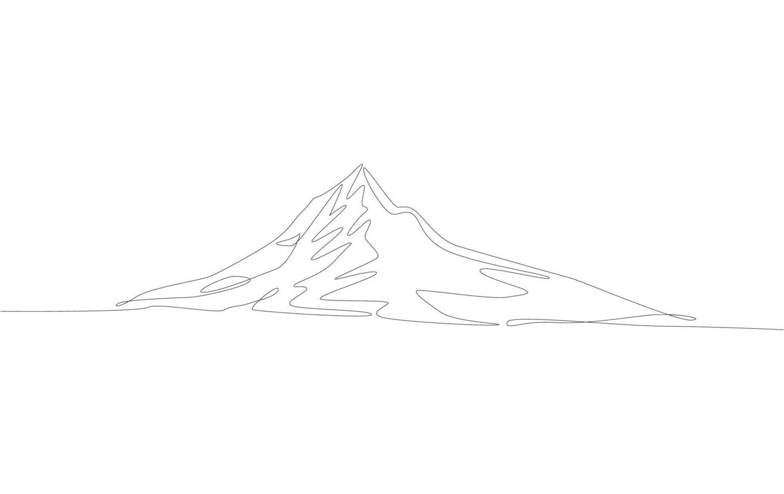 kontinuerlig linje för bergsvy vektorillustration. vektor