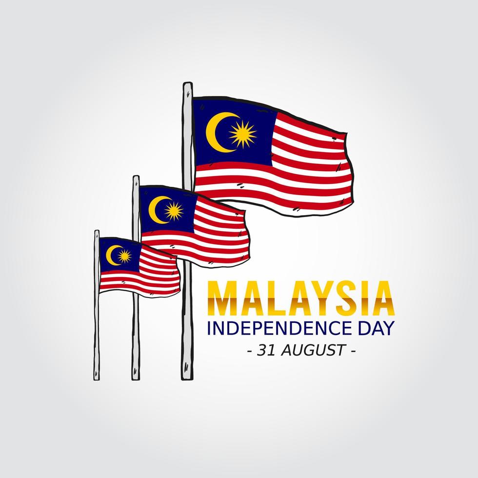 glückliche malaysische unabhängigkeitstag-vektorillustration. geeignet für grußkartenposter und banner vektor