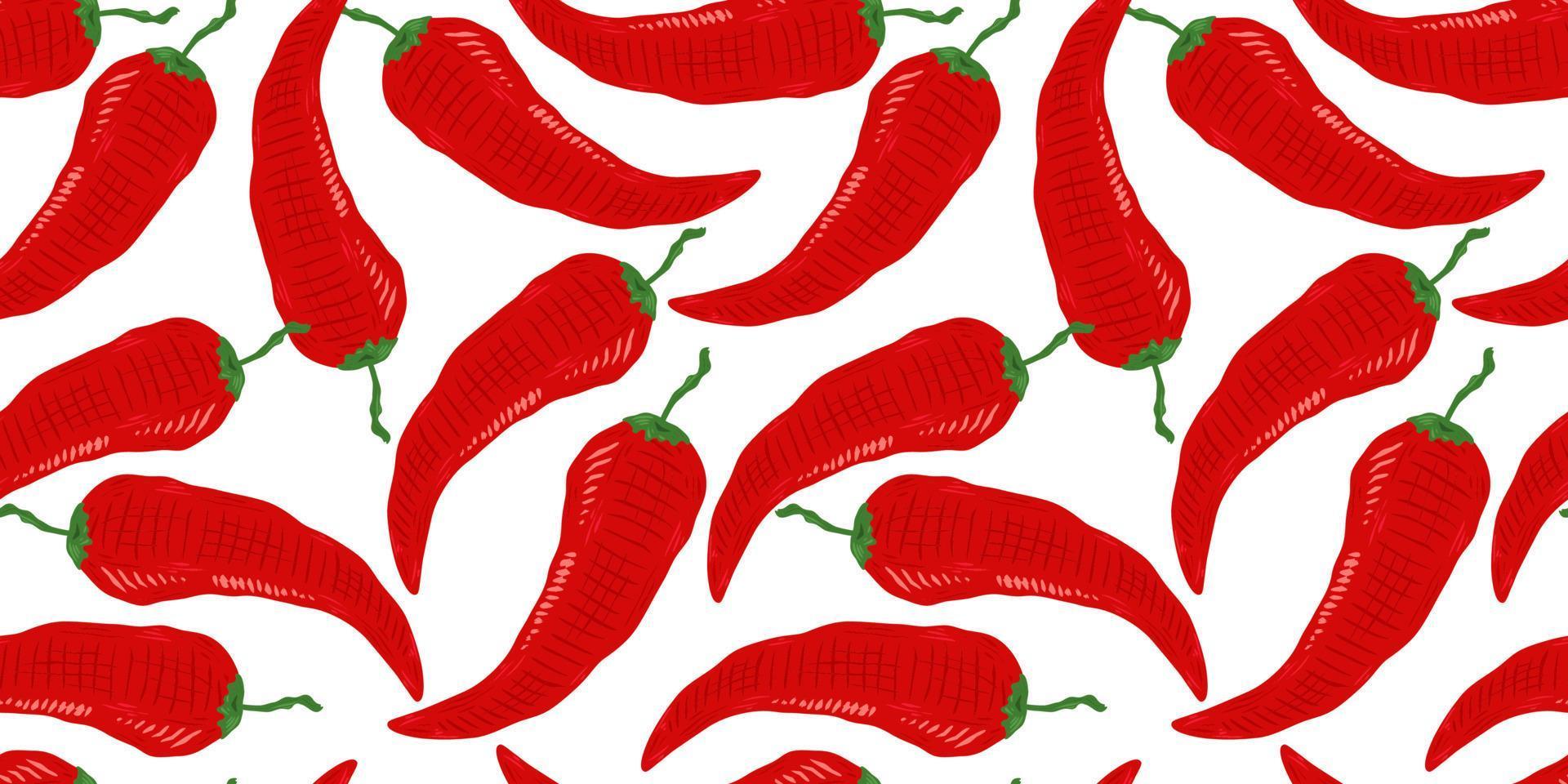Vektor nahtlose Muster von Vintage-Chili-Muster.