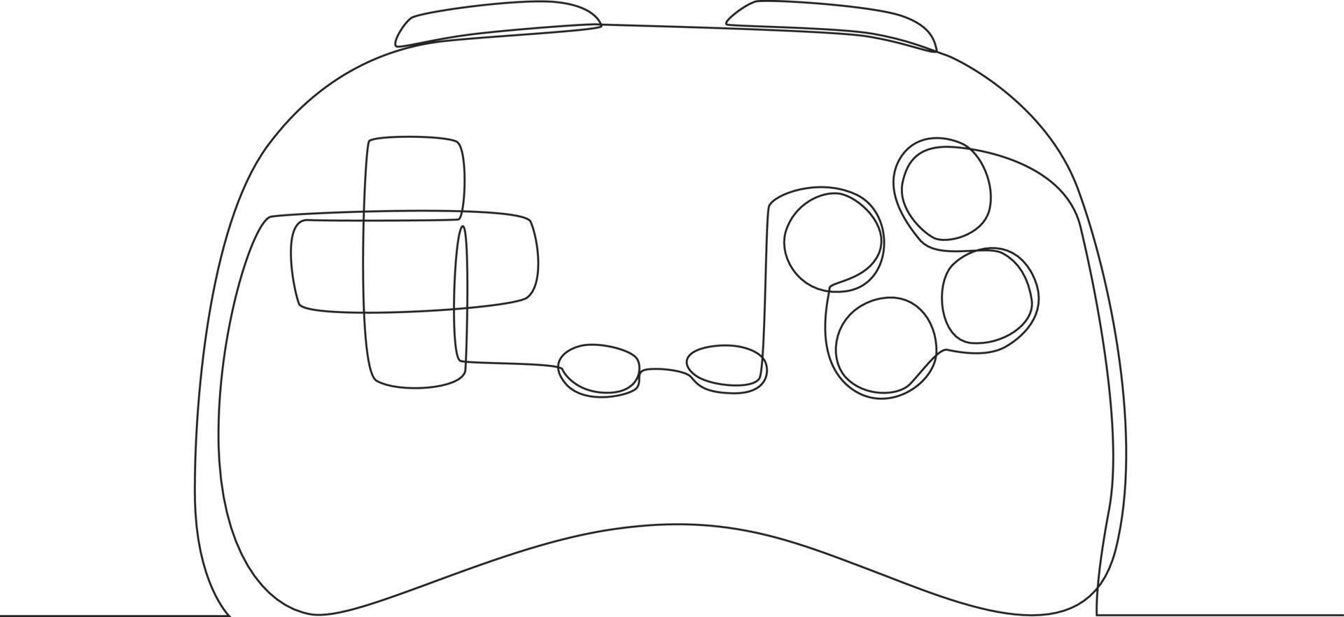 Symbol für die Linie der Spielausrüstung. Joystick-Zeichen im linearen Stil für mobiles Konzept und Webdesign. ein Joystick-Kind, um das Spiel zu spielen Minimalismus Handzeichnung isoliert auf weißem Hintergrund. vektor