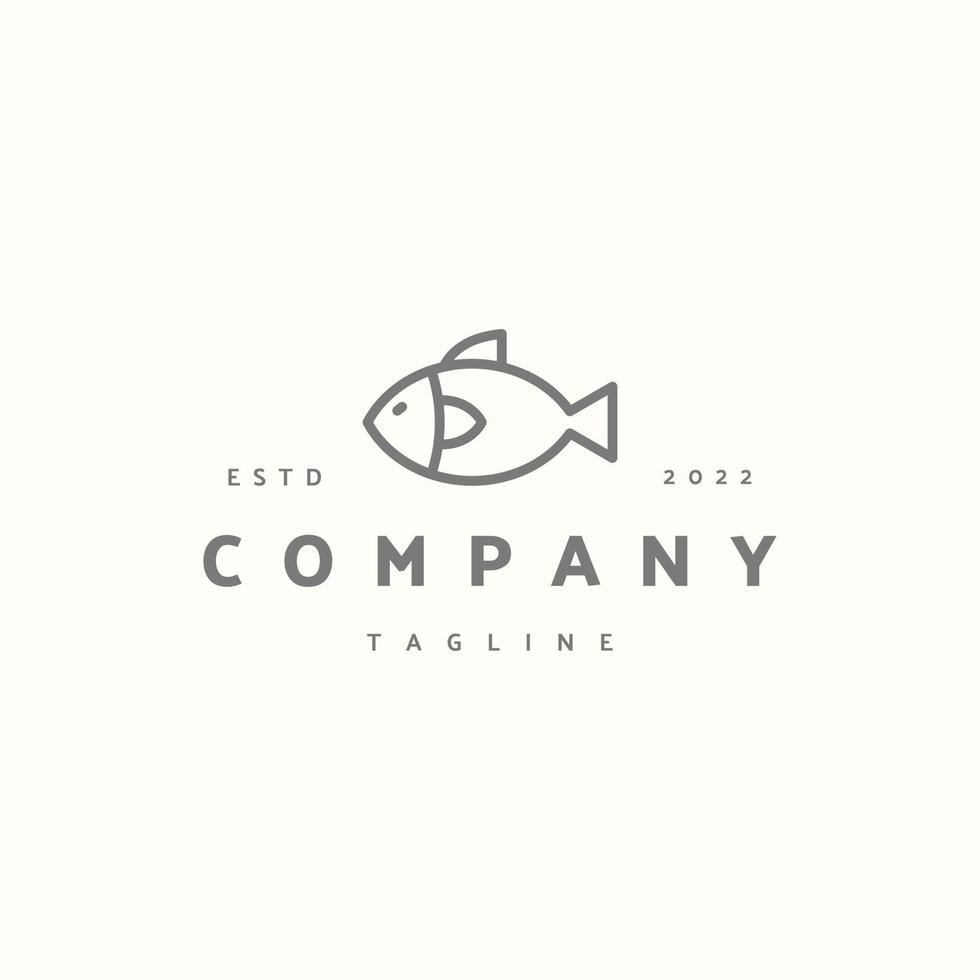 Fisch-Premium-Symbol-Zeichen-Symbol. Hipster-Vintage-Logo vektor