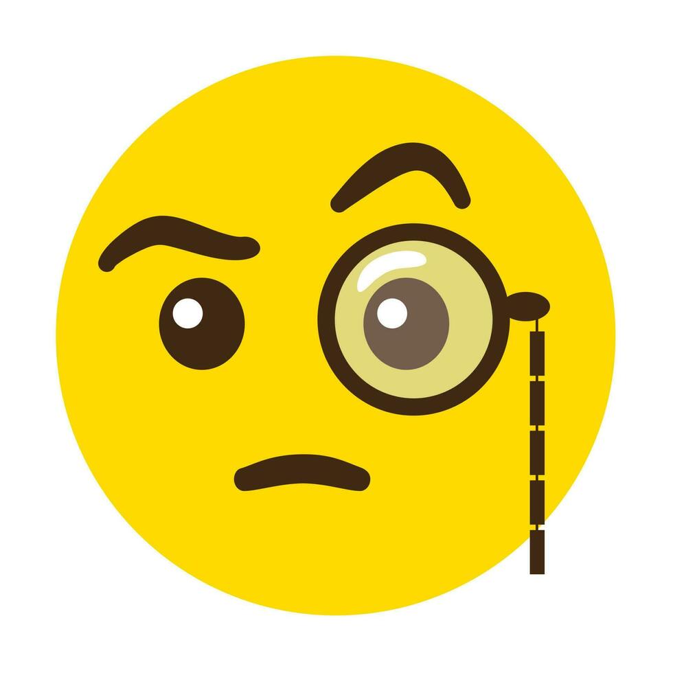Emotionales Gesicht Emoji, das durch eine Brille schaut vektor