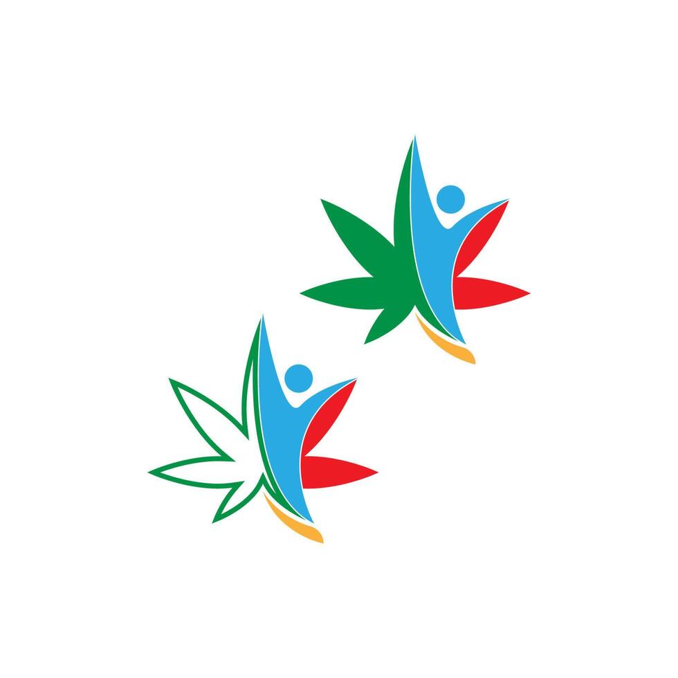 cannabis blad logotyp design vektor mall