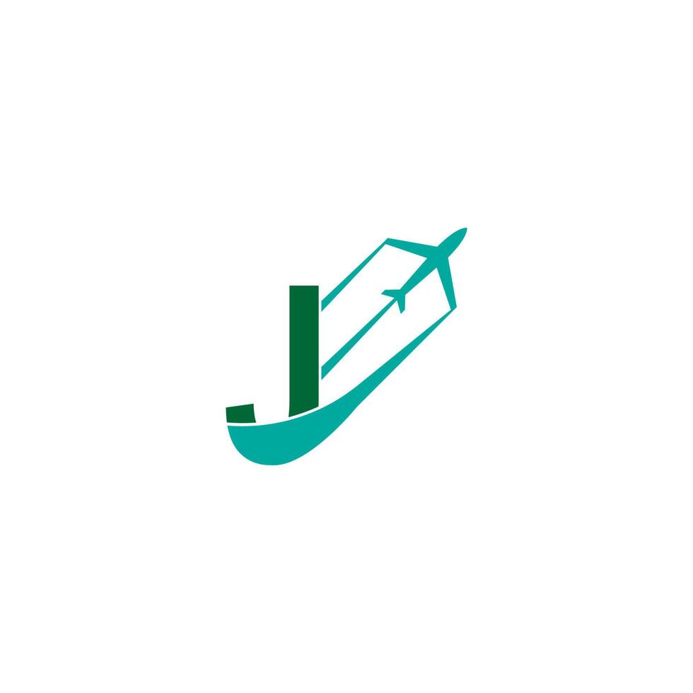 Buchstabe j mit Flugzeug-Logo-Icon-Design-Vektor vektor