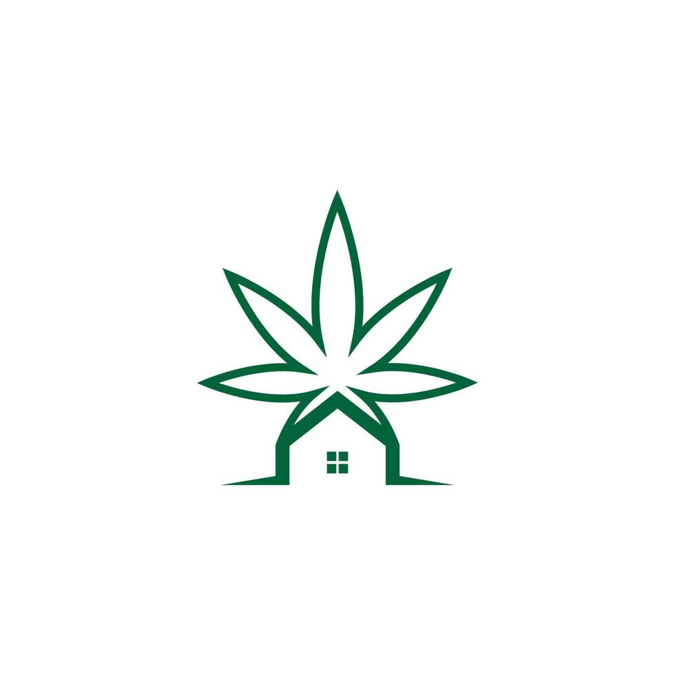 Vektorvorlage für das Design des Cannabisblatt-Logos vektor