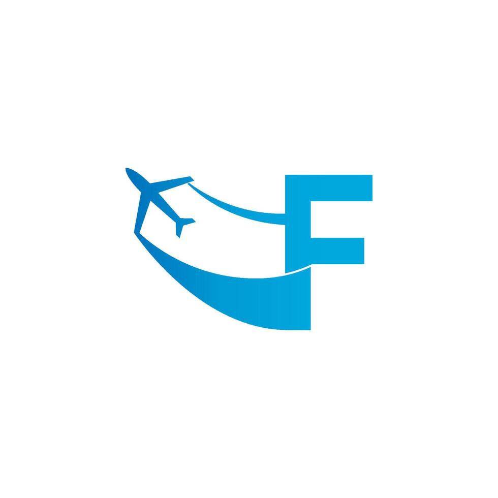 bokstaven f med plan logotyp ikon design vektorillustration vektor