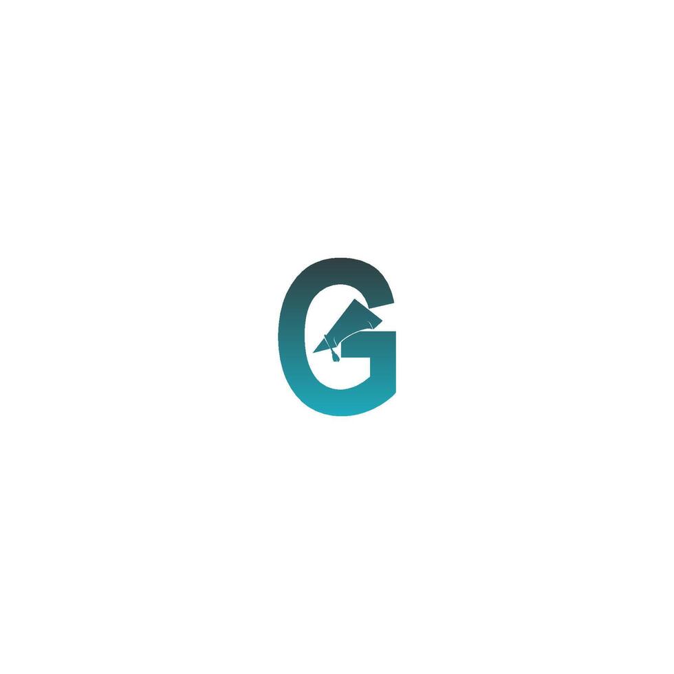 buchstabe g logo symbol mit abschlusshut design vektor