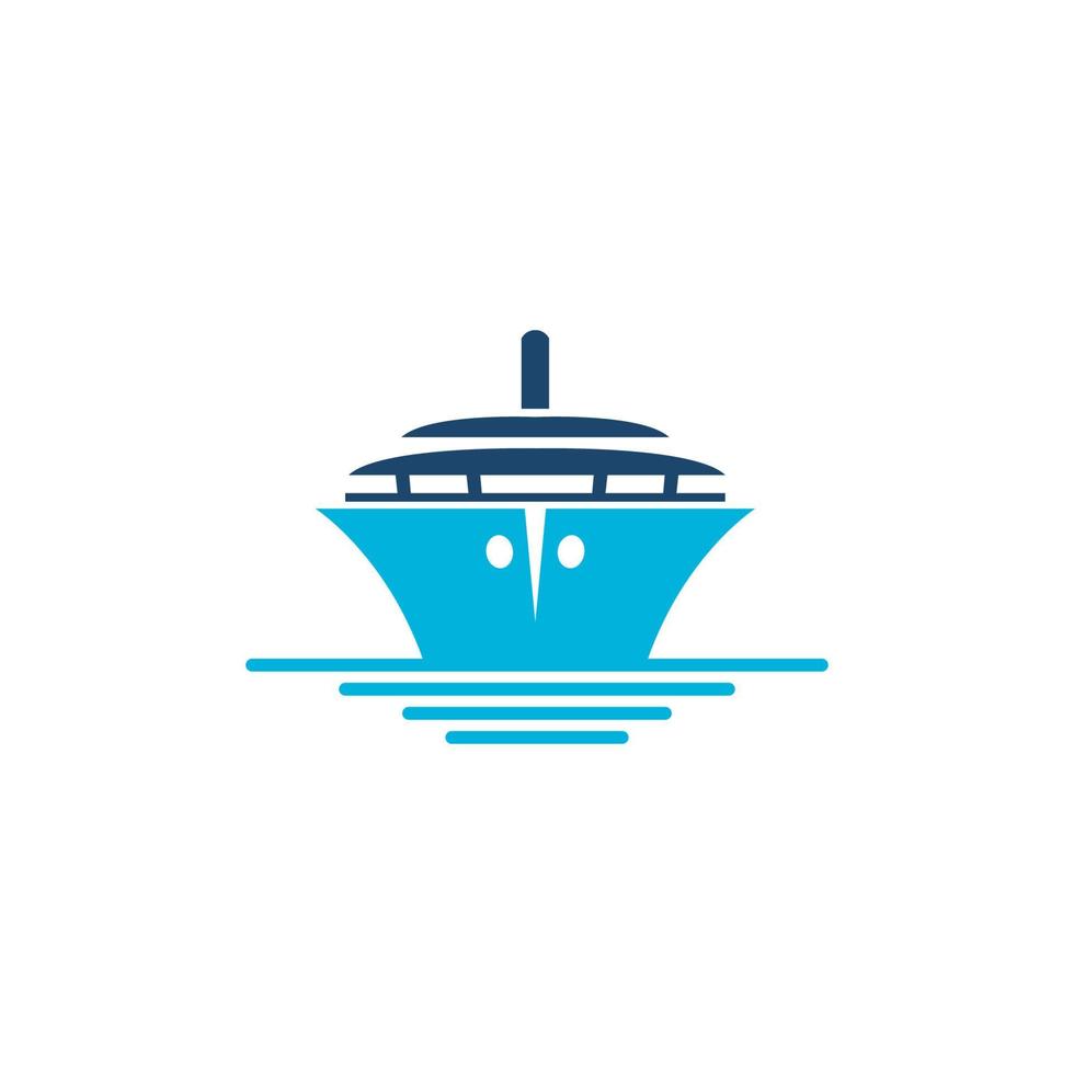 Kreuzfahrtschiff-Logo-Icon-Design-Vorlagenvektor vektor