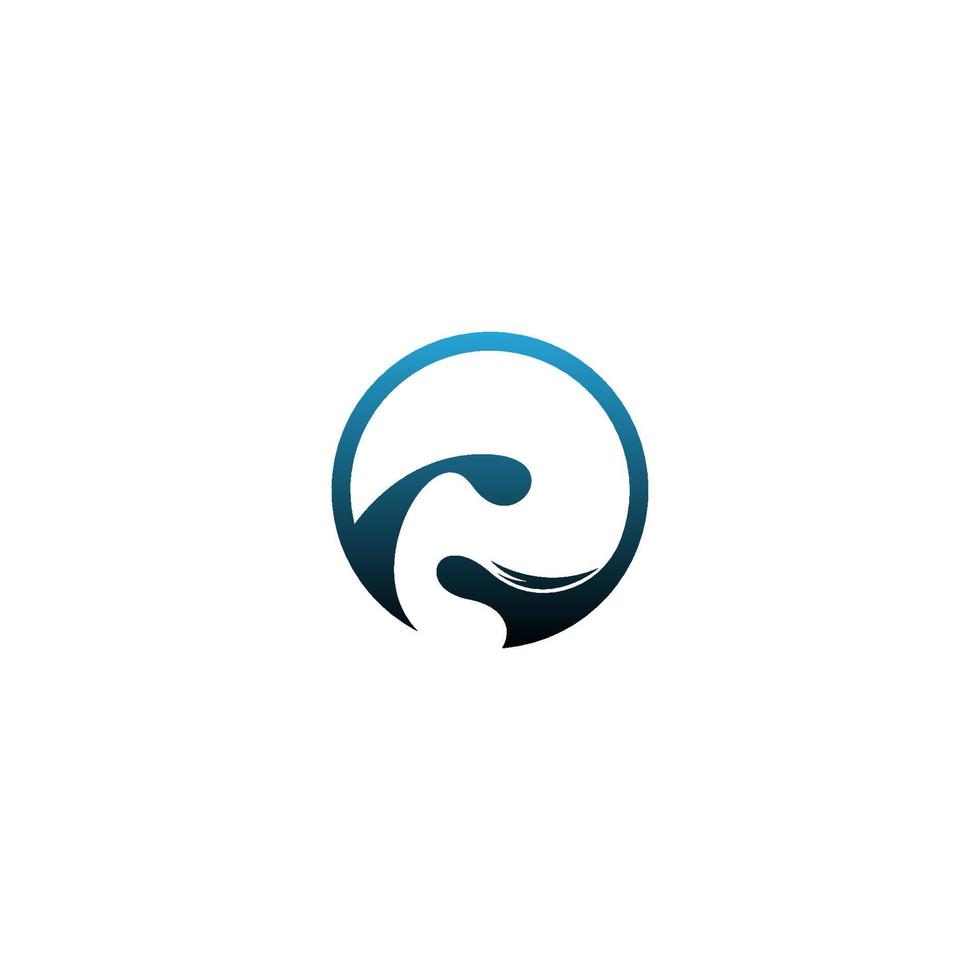 Wellensymbol Logo einfacher Design-Vorlagenvektor vektor