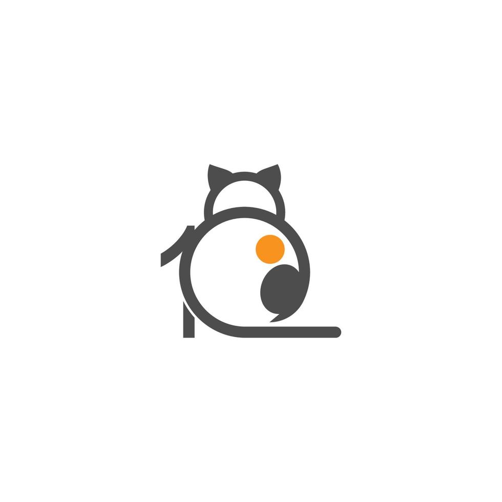 katt ikon logotyp med nummer 1 mall design vektor