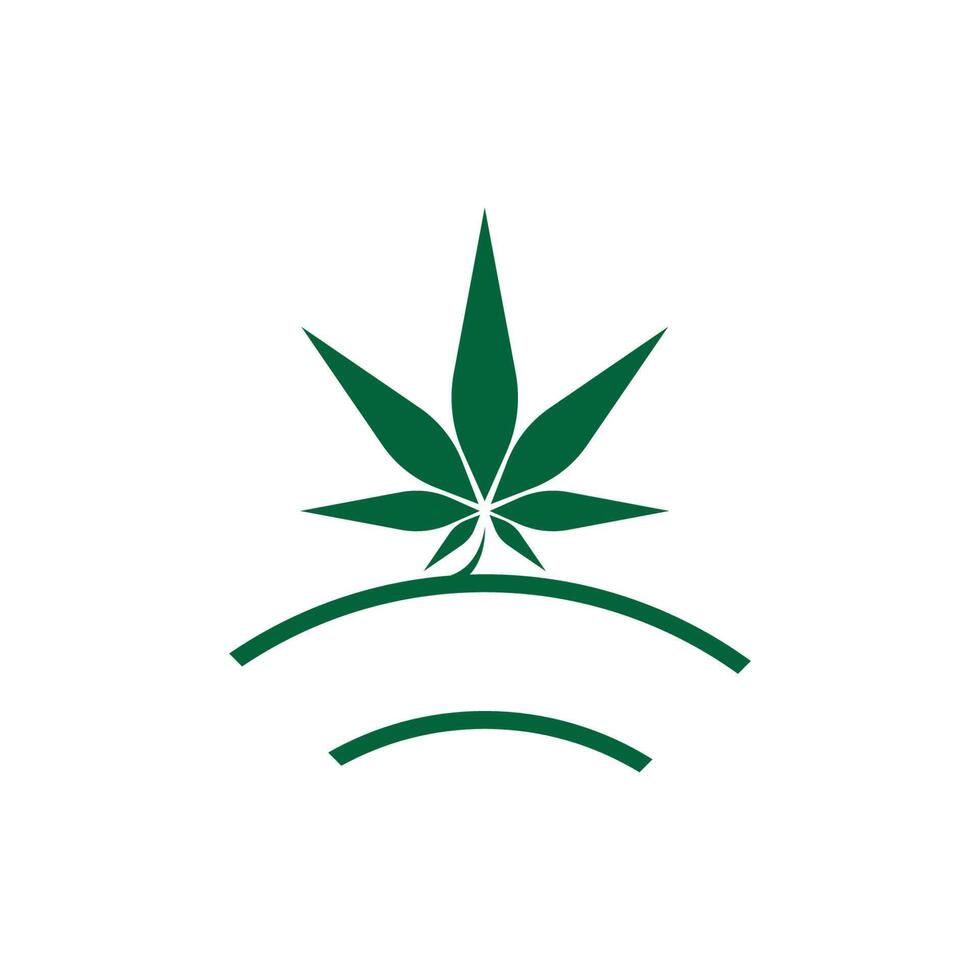 Vektorvorlage für das Design des Cannabisblatt-Logos vektor