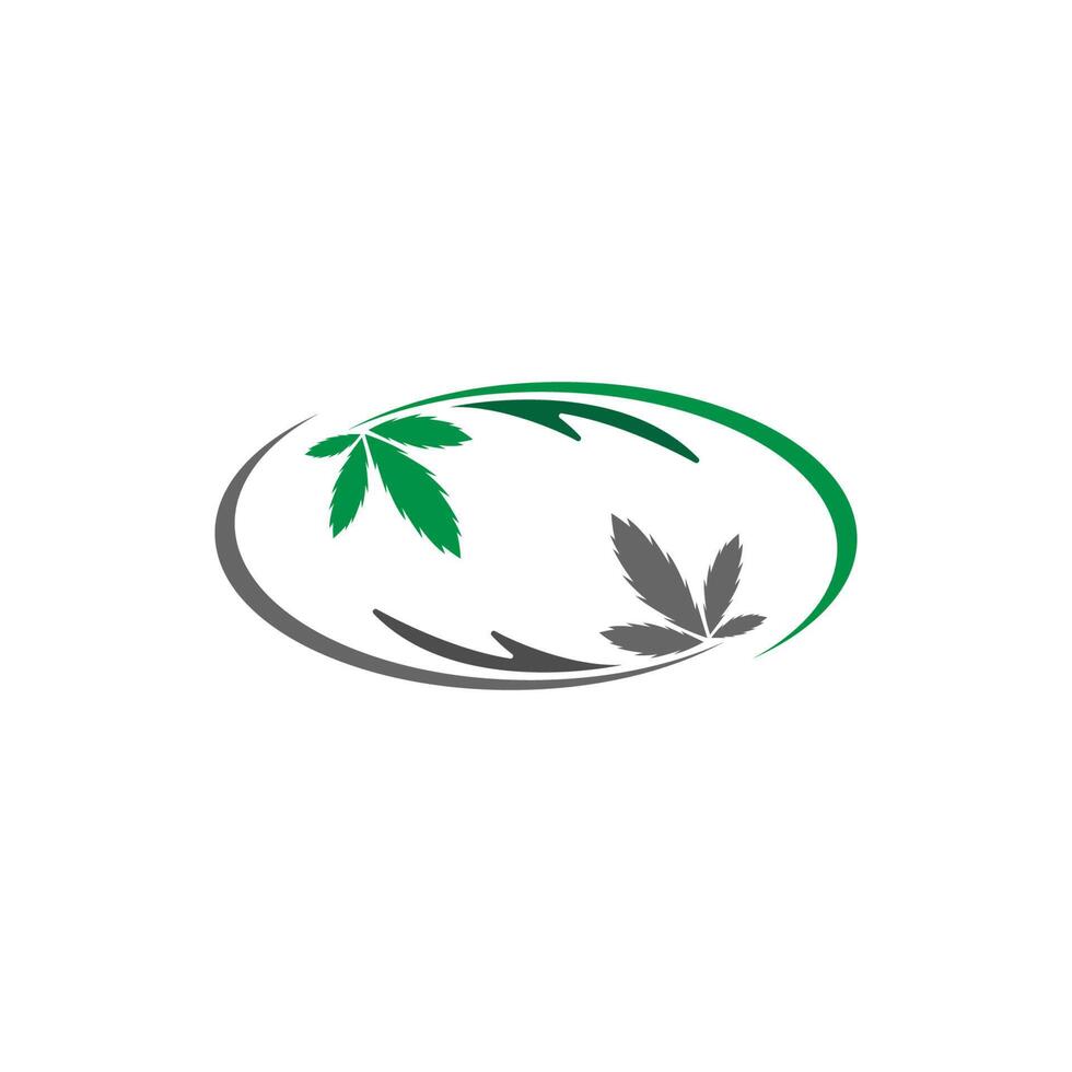 Vektorvorlage für das Design des Cannabisblatt-Logos vektor