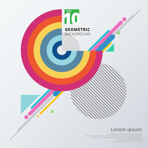 Geometrische Schablone des abstrakten bunten Farbkreises vektor