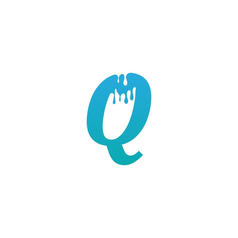 schmelzender buchstabe q symbol logo design vorlage vektor