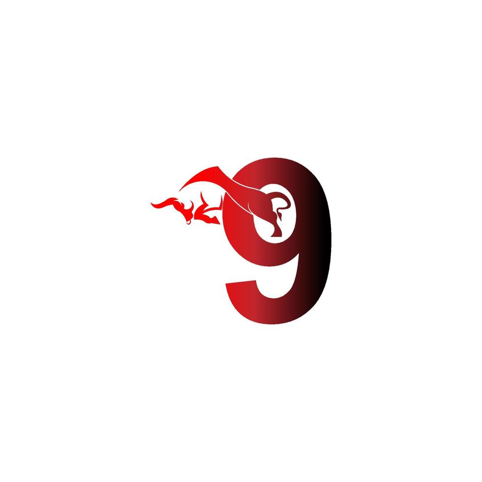 Buchstaben-Logo-Symbol mit Stier-Design-Symbolvorlage mischen vektor