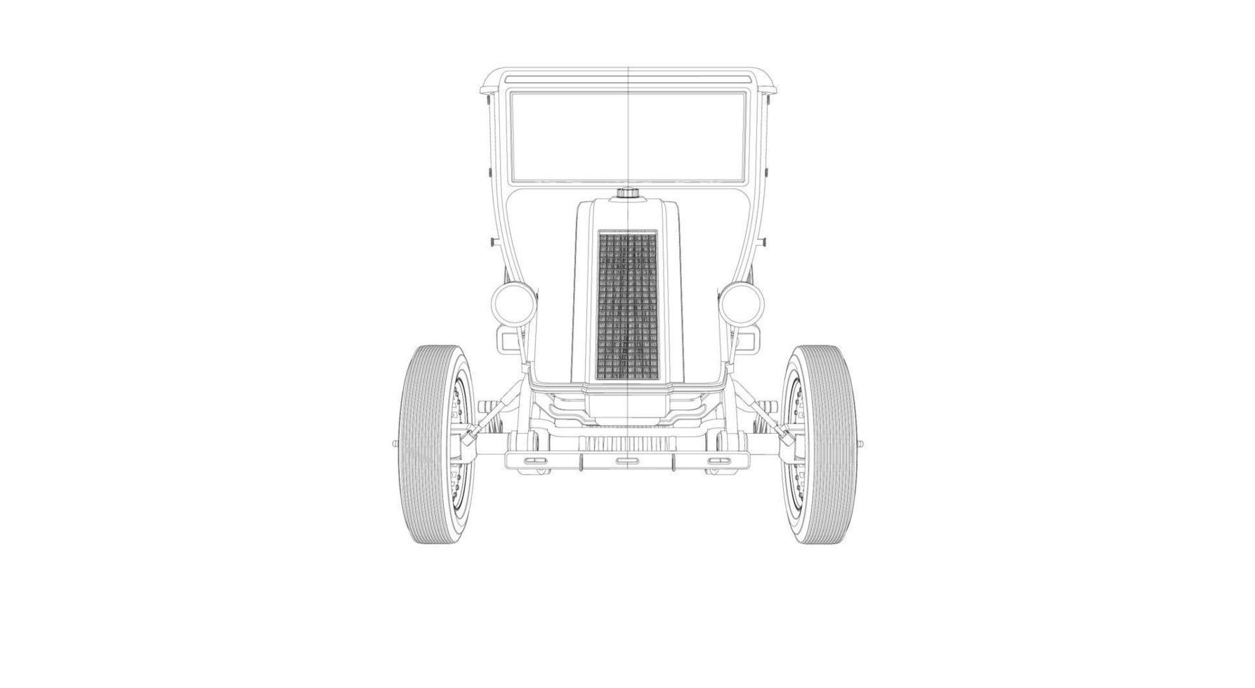 Oldtimer Design Strichzeichnungen vektor