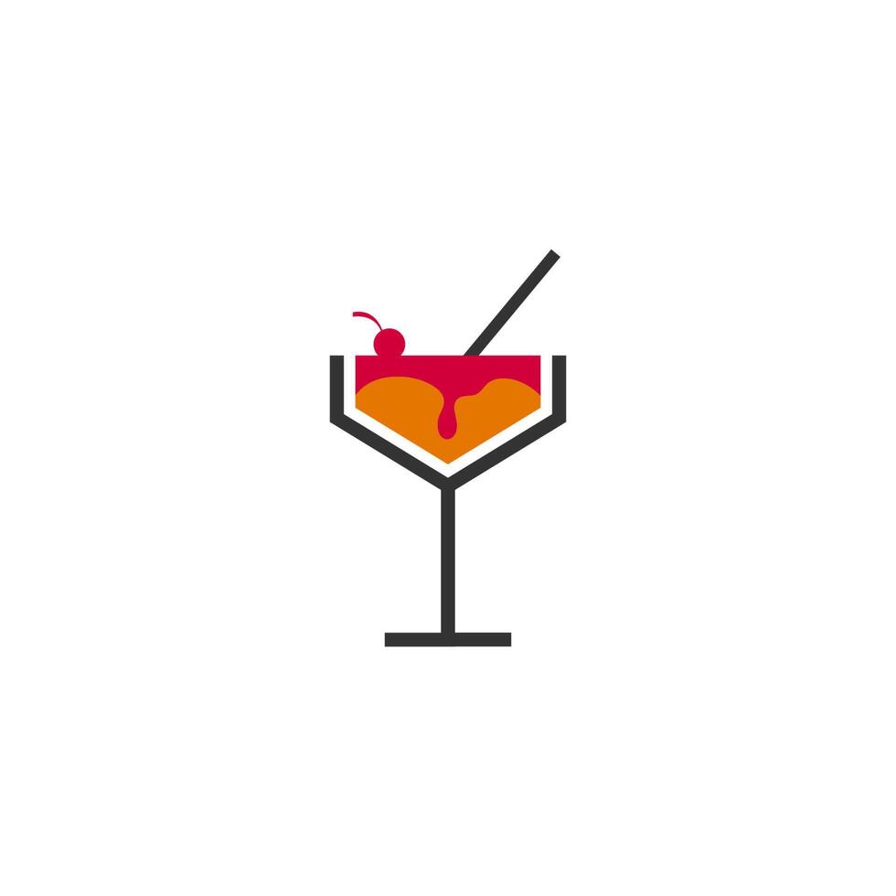 Cocktail-Getränk-Symbol-Logo-Design-Vektor-Vorlage vektor