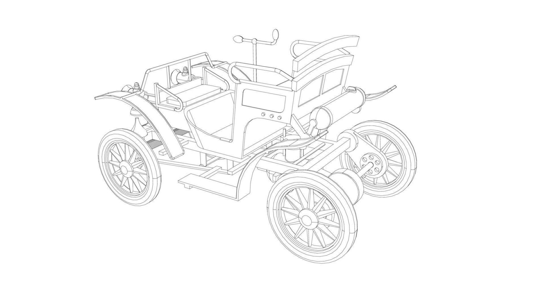 klassisches Autodesign Strichzeichnungen vektor