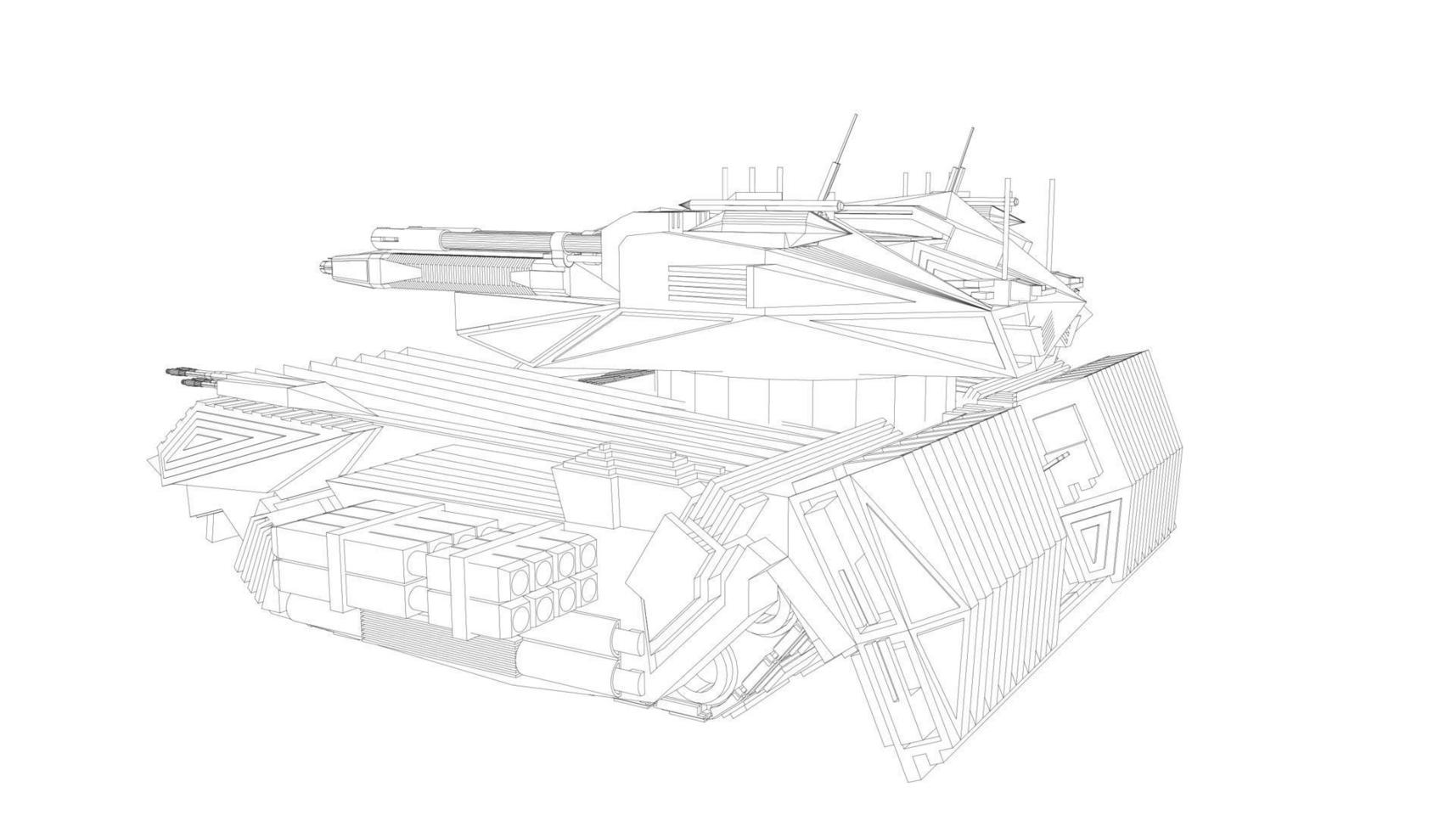 linjekonst av attacktank vektor