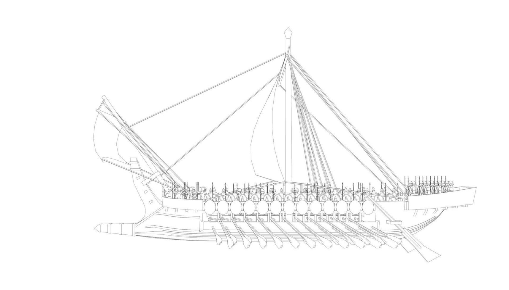 Klassisches Segelboot im Lineart-Stil vektor