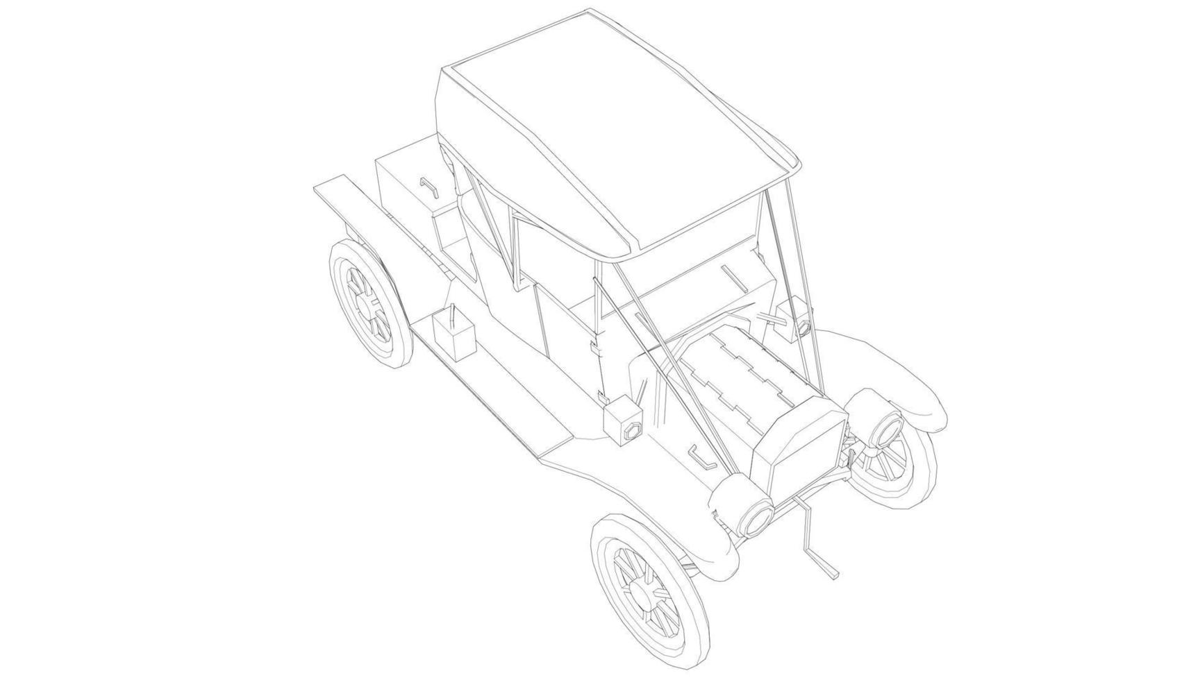 klassisches Autodesign Strichzeichnungen vektor