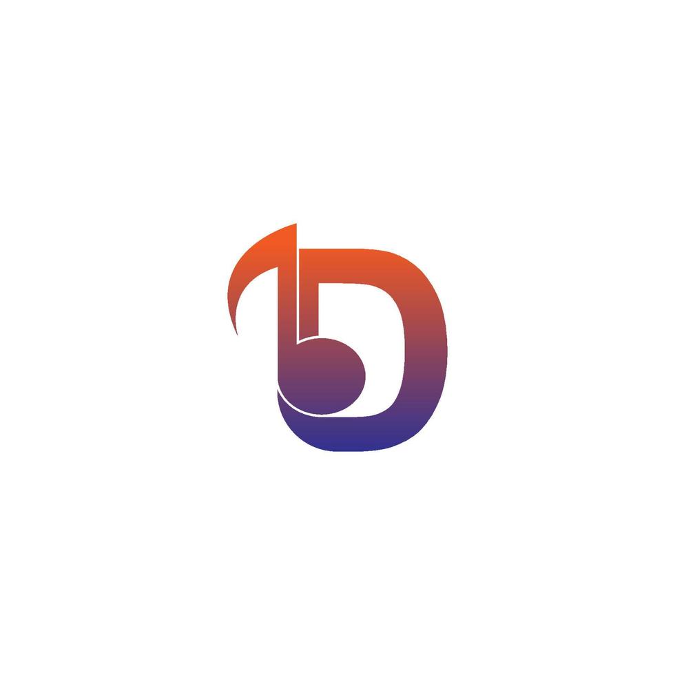 bokstaven d logotyp ikon med musiknot design symbol mall vektor