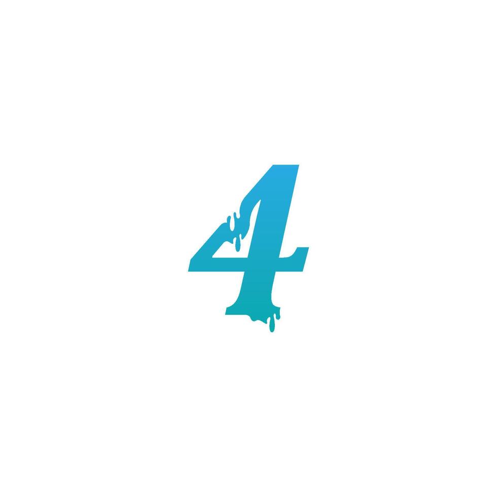 schmelzende Nummer 4 Symbol-Logo-Design-Vorlage vektor
