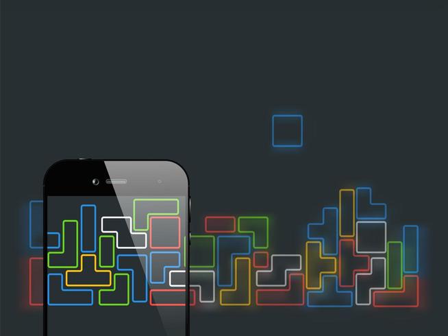 Smartphone Tetris-Spiel vektor