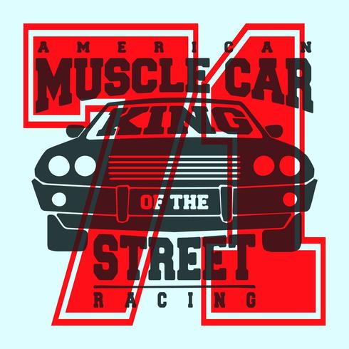 Amerikanisches Muscle-Car-T-Shirt mit Aufdruck vektor