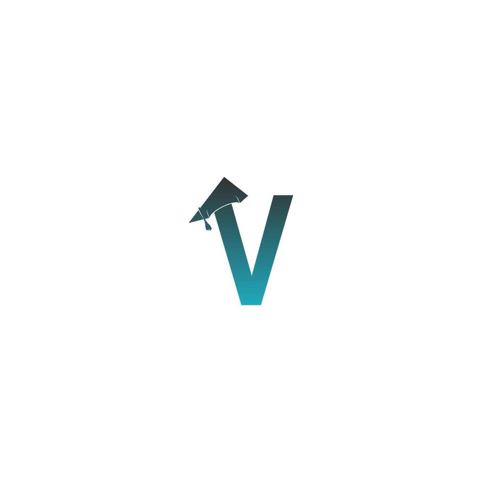 buchstabe v logo symbol mit abschlusshut design vektor