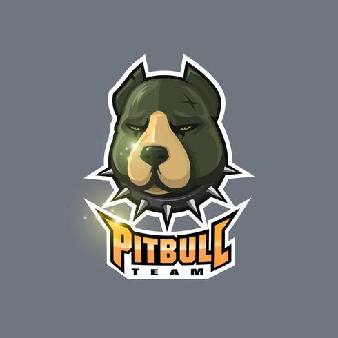 pitbull head team logo vektor