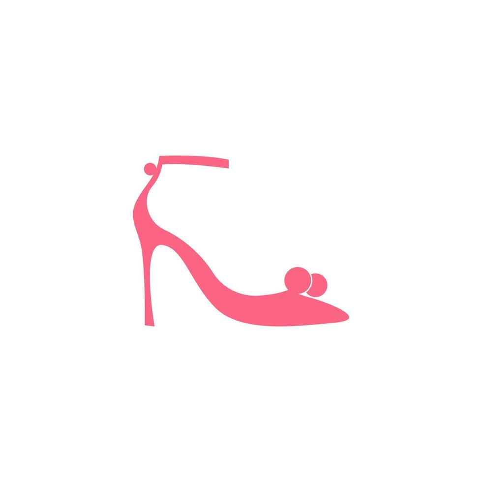 kvinna sko, högklackat logotyp ikon design vektor