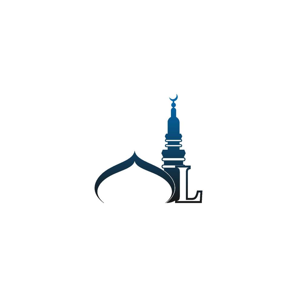 bokstaven l-logotypikon med moskédesignillustration vektor