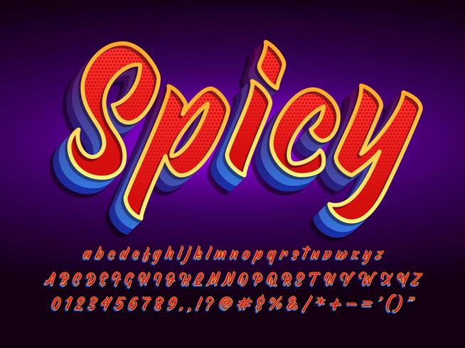 Hot Spicy Red Schrift vektor