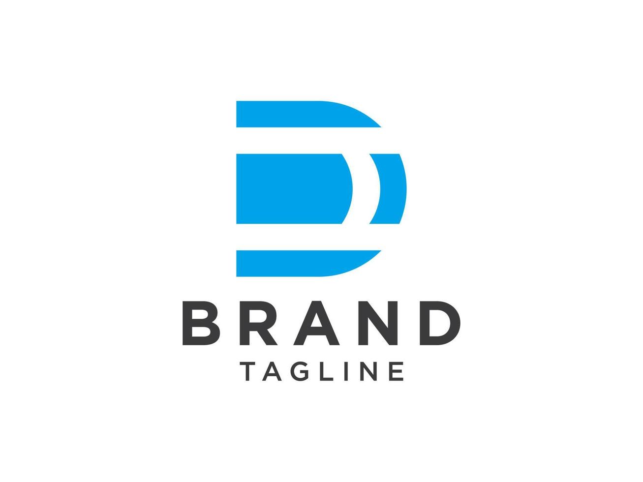abstrakt första bokstaven d logotyp. blå form d bokstav isolerad på vit bakgrund. användbar för företags- och leveranslogotyper. platt vektor logotyp designmall element.