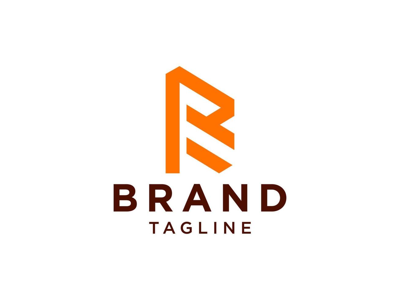 abstrakt initial bokstav r logotyp. orange geometrisk form utskärning stil isolerad på vit bakgrund. användbar för företags- och varumärkeslogotyper. platt vektor logotyp designmall element.