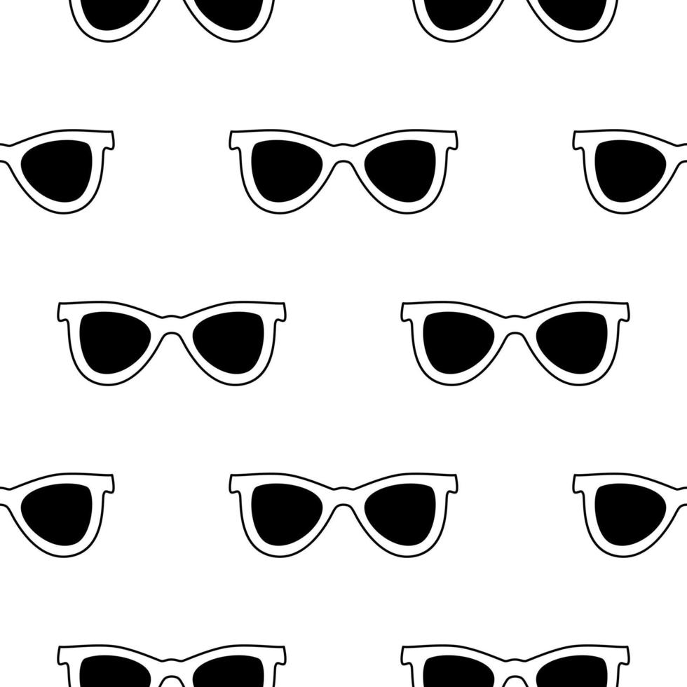 solglasögon sömlösa svarta och vita mönster. platt vektorillustration vektor