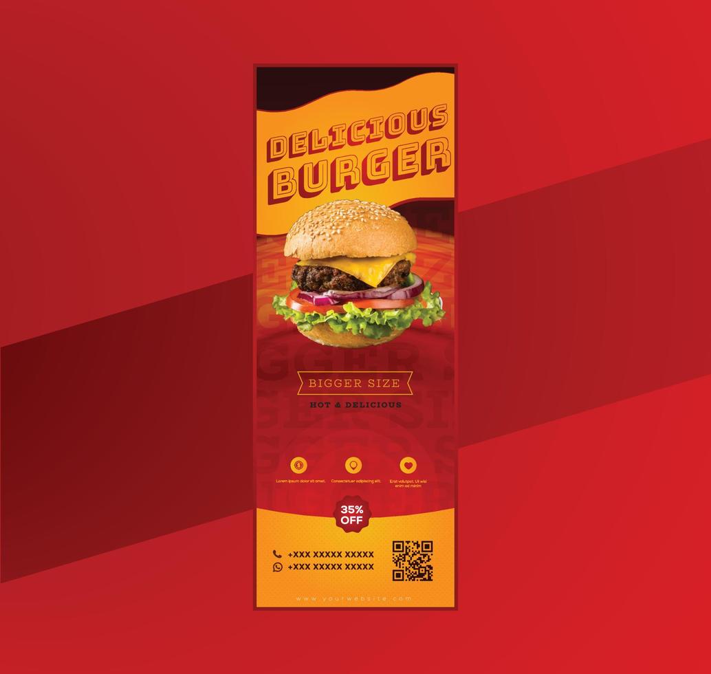 hamburgare restaurang roll up banner mall vektor