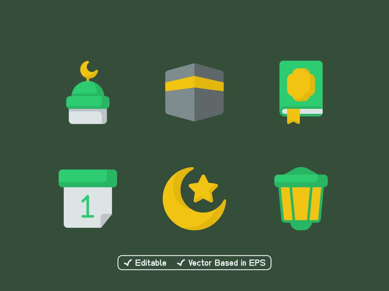 Ramadhan und Islam-Icon-Pack vektor
