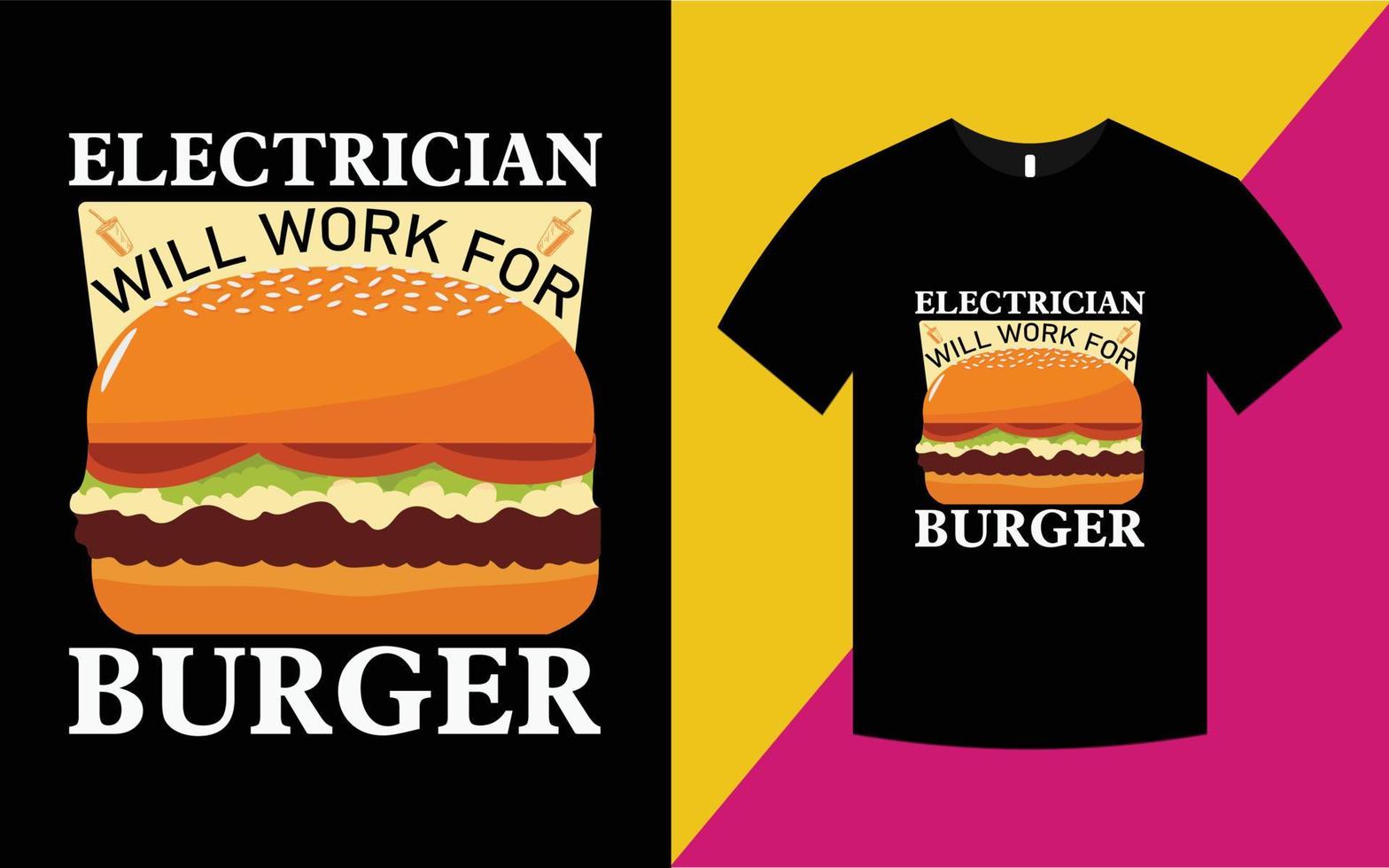 hamburgare t-shirt design vektor