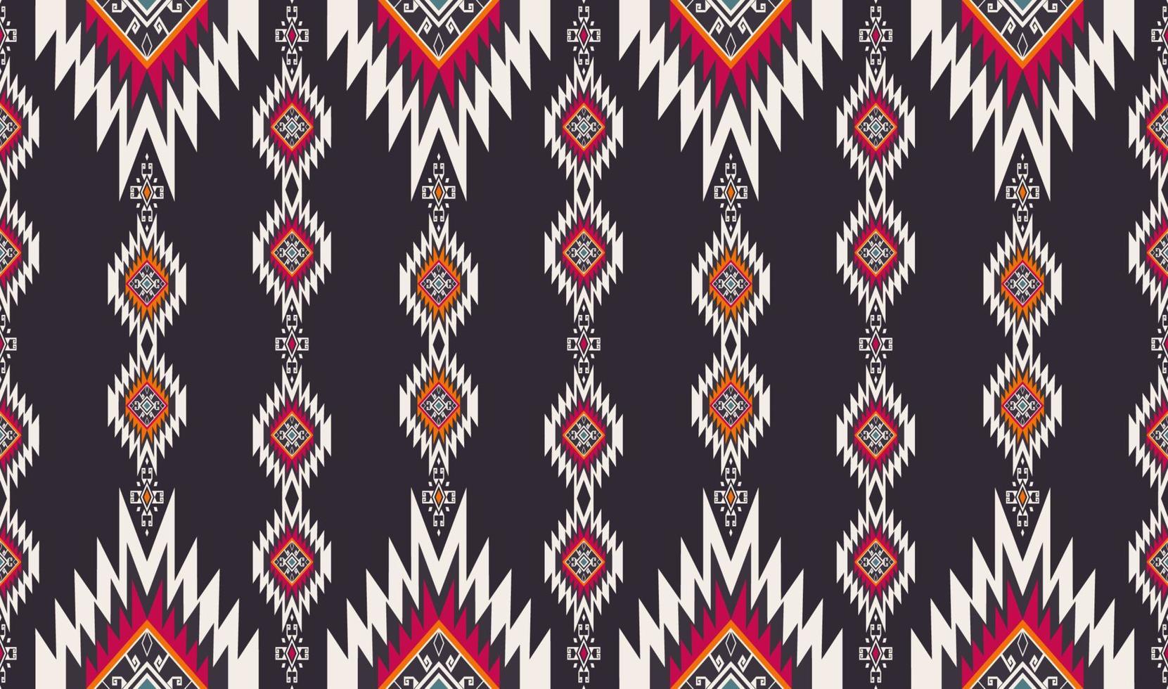ikat infödda aztec geometrisk form sömlös bakgrund. etniska tribal färgglada röd-gula mönster design. använd för tyg, textil, inredningselement, klädsel, omslag. vektor