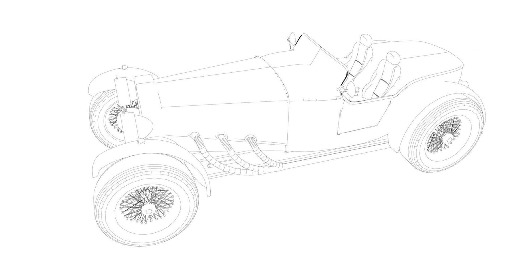 klassisches Autodesign Strichzeichnungen vektor