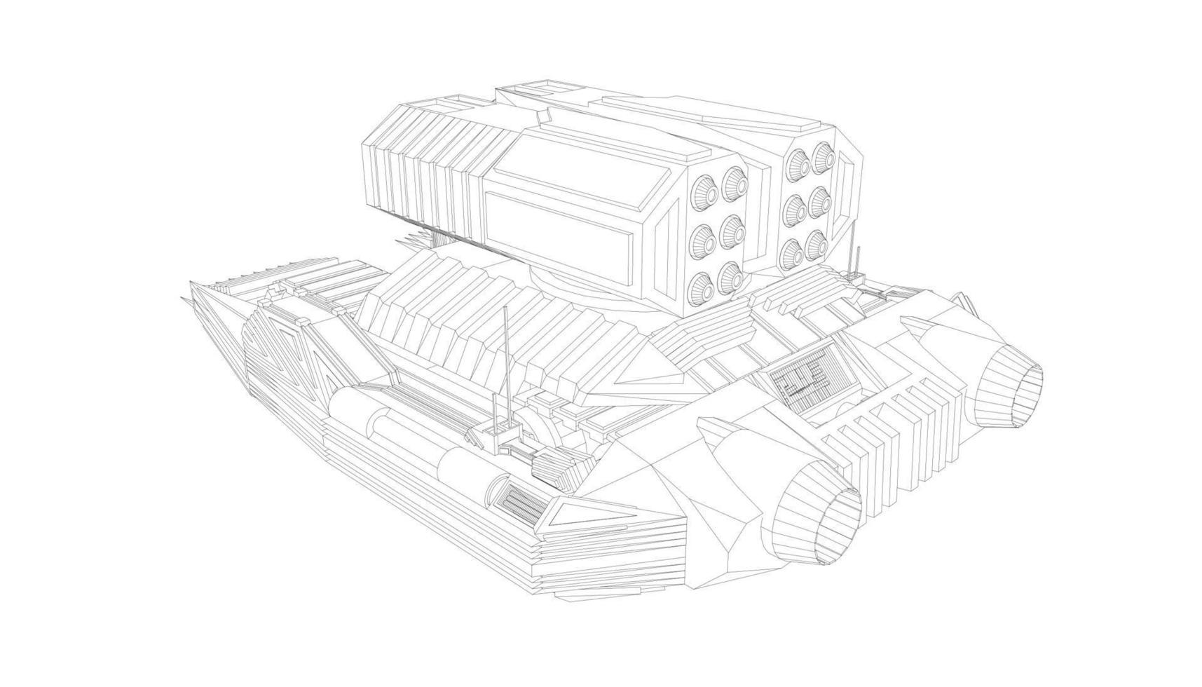 Strichzeichnungen von Militärpanzern vektor